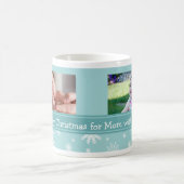 雪片のメリークリスマスのお母さんのマグ コーヒーマグカップ (中央)