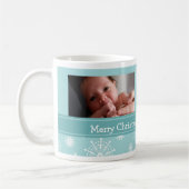 雪片のメリークリスマスのお母さんのマグ コーヒーマグカップ (左)