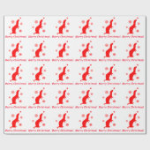 雪片のメリークリスマスのフェレット ラッピングペーパー (フラット)