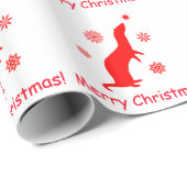 雪片のメリークリスマスのフェレット ラッピングペーパー (ロールコーナー)