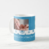 雪片のメリークリスマスの祖母のマグ コーヒーマグカップ (正面左)