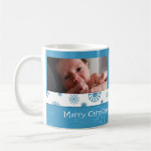 雪片のメリークリスマスの祖母のマグ コーヒーマグカップ (左)