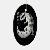 雪片のヤモリのオーナメント セラミックオーナメント (右)