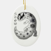 雪片のヤモリのオーナメント セラミックオーナメント (裏面)