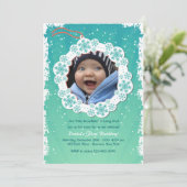 雪片のラベルの写真の招待状 招待状 (スタンド正面)