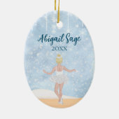 雪片のワルツくるみ割りバレエのクリスマス セラミックオーナメント (裏面)