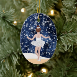 雪片のワルツくるみ割りバレエのクリスマス セラミックオーナメント