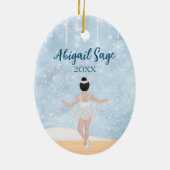 雪片のワルツくるみ割りバレエのクリスマス セラミックオーナメント (裏面)