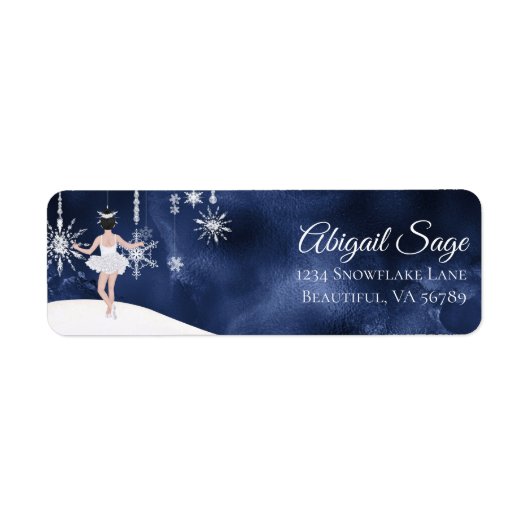 雪片のワルツバレエのナツクラッカーアドレス ラベル (正面)