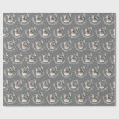 雪片の中のクリスマスの子鹿 ラッピングペーパー (フラット)