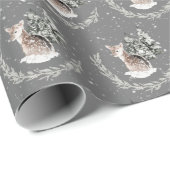 雪片の中のクリスマスの子鹿 ラッピングペーパー (ロールコーナー)