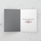 雪片の中のクリスマスひげのあるコリー カード (内部)