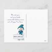 雪片の中のクリスマススノーフクロウ シーズンポストカード (裏面)