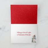 雪片の中のクリスマスチキン カード (内部)