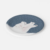 雪片の中のクリスマスポーラーベア ペーパープレート (アングル)