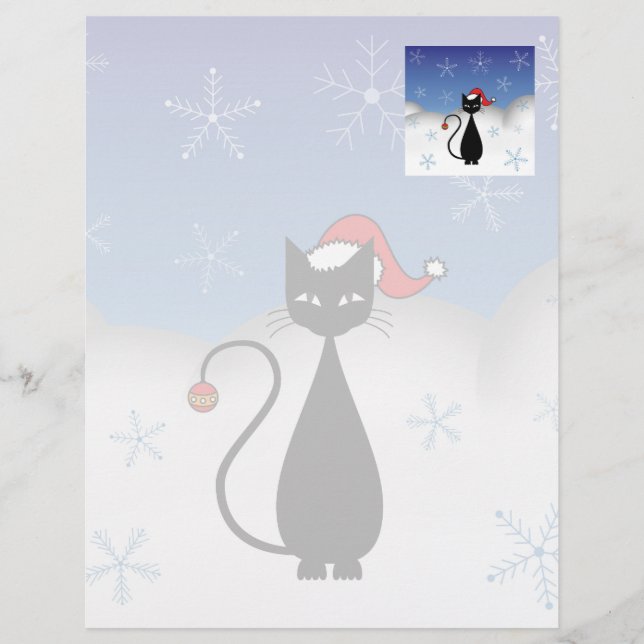 雪片の付いたクリスマスキャット (正面)