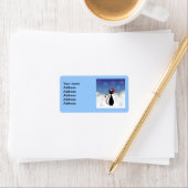 雪片の付いたクリスマスキャット ラベル (インサイチュ)