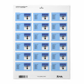 雪片の付いたクリスマスキャット ラベル (フルシート)