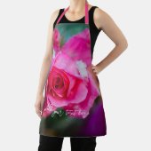 雪片の付いたピンクのバラ エプロン (インサイチュ)