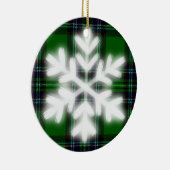 雪片の付いた緑と黒の格子模様詳細セラム セラミックオーナメント (右)