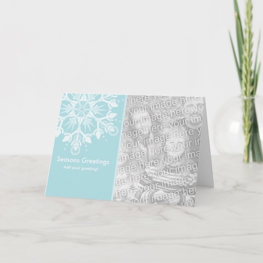 雪片の休日のテンプレート シーズンカード (正面)