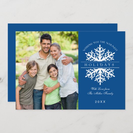 雪片の休日の写真カード シーズンカード (正面/裏面)