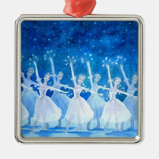 雪片の優れたオーナメントのダンス メタルオーナメント (正面)