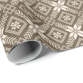 雪片の公平な島(ジャカード)の休日のセーター ラッピングペーパー (ロールコーナー)