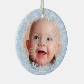 雪片の写真フレーム セラミックオーナメント (右)