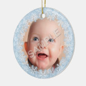 雪片の写真フレーム セラミックオーナメント (左)