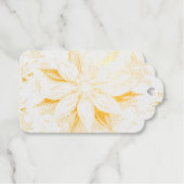 雪片の冬のイベント ギフトタグ (正面 (横))