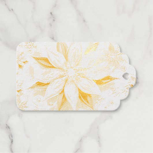 雪片の冬のイベント ギフトタグ (正面 (横))