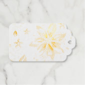 雪片の冬のイベント ギフトタグ (正面 (横))