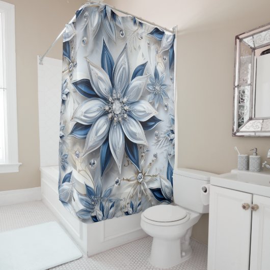 雪片の冬のイベント シャワーカーテン (インサイチュ)