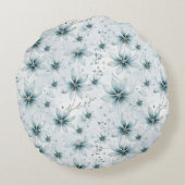 雪片の冬のイベント ラウンドクッション (裏面)
