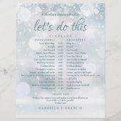 雪片の冬のウェディングスケジュールのタイムライン (正面)