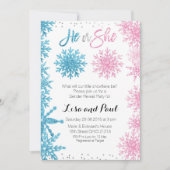 雪片の冬のジェンダーが招待を明らかにする 招待状 (正面)