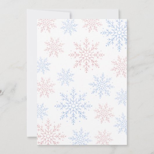 雪片の冬のジェンダーが明らかにする 招待状 (裏面)