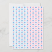 雪片の冬のジェンダーのリビール 招待状 (裏面)