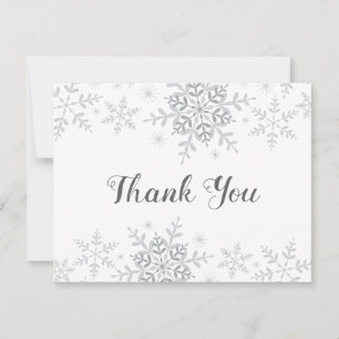 雪片の冬のベビーシャワーのサンキューカード サンキューカード