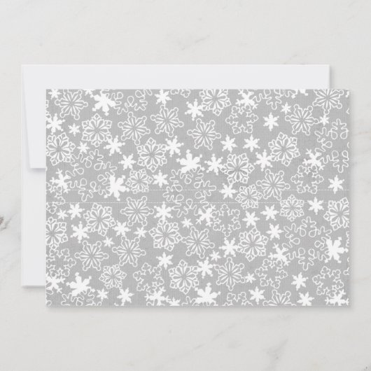 雪片の冬の不思議の国のベビーシャワーの招待 招待状 (裏面)