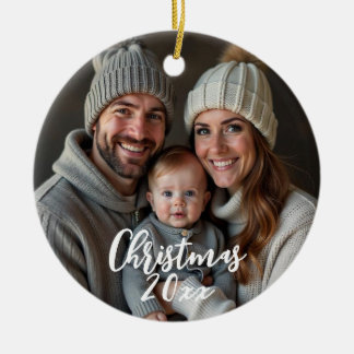 雪片の冬の写真 セラミックオーナメント