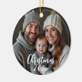 雪片の冬の写真 セラミックオーナメント (左)