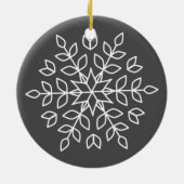 雪片の冬の写真 セラミックオーナメント (裏面)