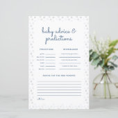 雪片の冬の赤ちゃんシャワー予測カード (スタンド正面)