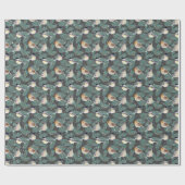 雪片の冬の鳥 ラッピングペーパー (フラット)