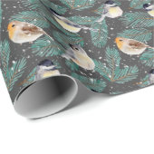 雪片の冬の鳥 ラッピングペーパー (ロールコーナー)