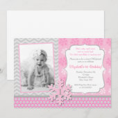 雪片の冬のOnederlandの誕生日の招待状 招待状 (正面/裏面)