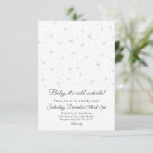 雪片の冬休みのパーティの招待状 招待状 (スタンド正面)