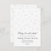 雪片の冬休みのパーティの招待状 招待状 (正面/裏面)